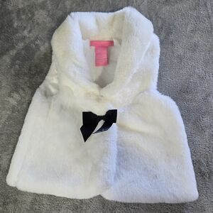 Isaac Mizrahi Toddlers Vest 2T Winter White Faux Fluffy Fur Vest